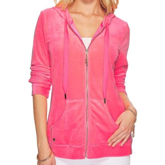 Lilly Pulitzer Tops - Lilly Pulitzer Velour Hoodie size XS